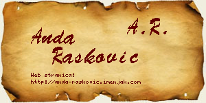 Anda Rašković vizit kartica